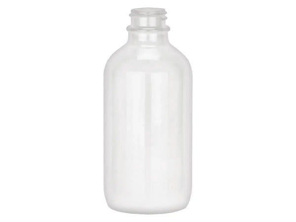 4 oz White 22-400 Boston Round Opal Glass Bottle