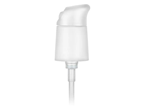 20-410 White Matte Cosmetic Treatment Pump Lock Up Head (5.25" Diptube, 230mcl Output)