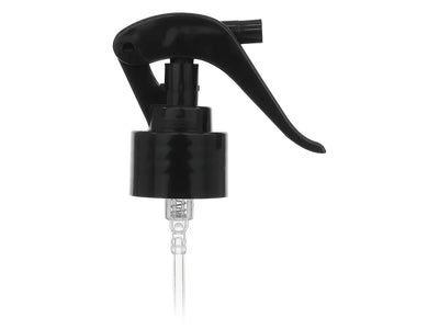 28-410 Black Smooth Fine Mist Mini Trigger Sprayer (7.875" Dip tube, .28 mL Output)