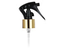 24-410 Gold/Black Metal Shell Fine Mist Mini Trigger Style Sprayer (7.75" Dip Tube .21ml)