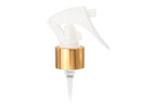 24-410 Gold/White Metal Shell Fine Mist Mini Trigger Style Sprayer (7.75" Dip Tube .21ml)