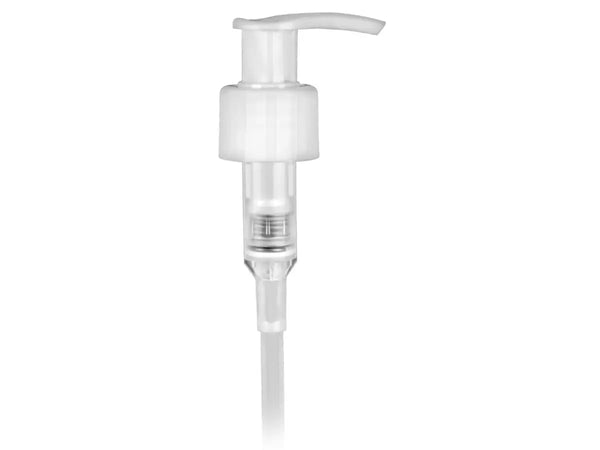 24-410 White Lotion Pump, Smooth, Lock Up Head 8.75" Dip Tube (Output 1.2cc)