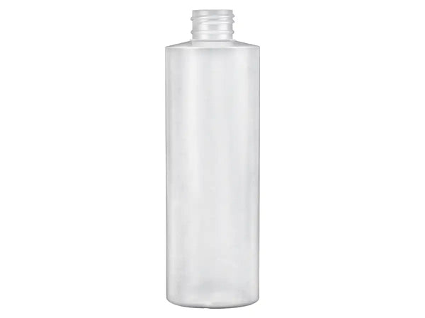 8 oz Natural-Colored 24-410 Cylinder Round HDPE Plastic Bottle