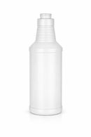 16 oz White 28-400 HDPE Carafe Style Round Ringed Neck Plastic Bottle