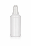 16 oz Natural 28-400 HDPE Carafe Style Round Ringed Neck Plastic Bottle