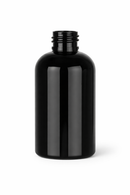 4 oz Black 20-410 Squat Boston Round PET Plastic Bottle