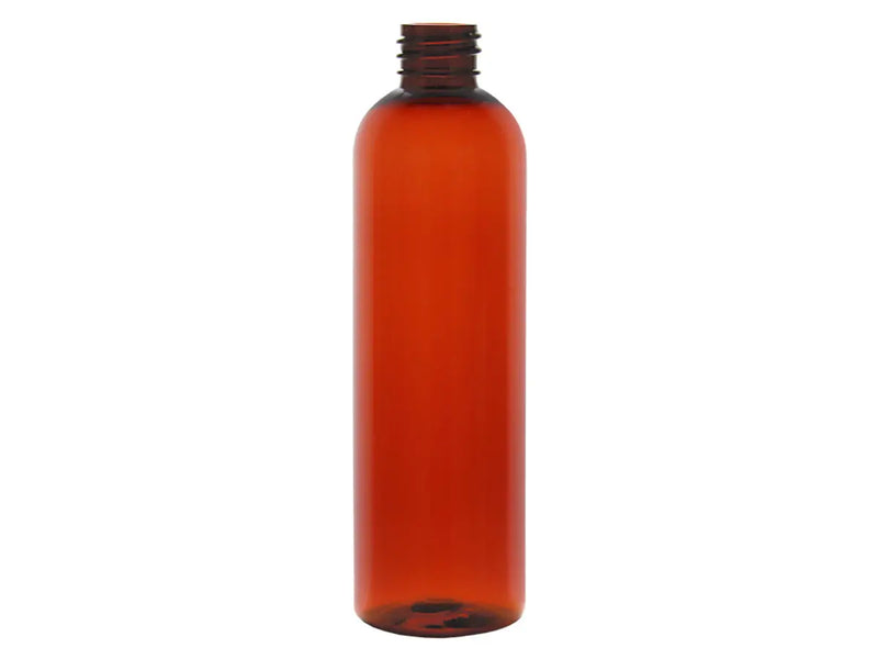 4 oz Dark Amber 20-410 Cosmo Round PET Plastic Bottle 100% PCR
