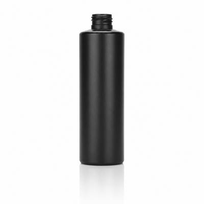 4 oz Black Cylinder Round 24-410 HDPE Plastic Bottle