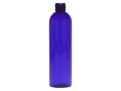 8 oz Blue 24-410 PET Cosmo Round Plastic Bottle