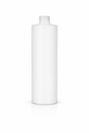 12 oz White 24-410 Cylinder Round HDPE Plastic Bottle
