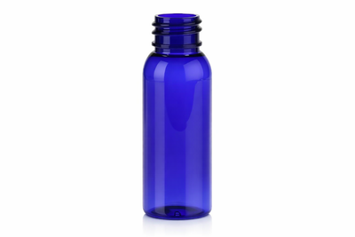 1 oz Blue 20-410 PET Cosmo Round Plastic Bottle