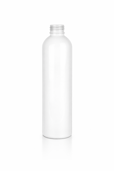 8 oz White 24-410 PET Cosmo Round Plastic Bottle