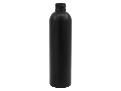 8 oz Black 24-410 Cosmo Round HDPE Plastic Bottle