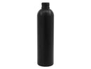 8 oz Black 24-410 Cosmo Round HDPE Plastic Bottle