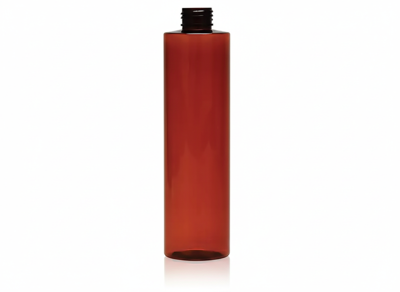 10 oz Dark Amber 24-410 Cylinder Round PET Bottle