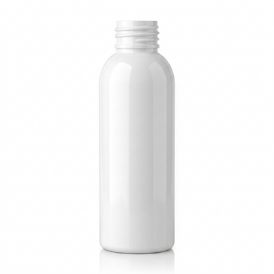 4 ounce White 24-410 PET Cosmo Round Plastic Bottle