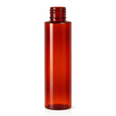 4 oz 24-410 Dark Amber PET Cylinder Round Plastic Bottle