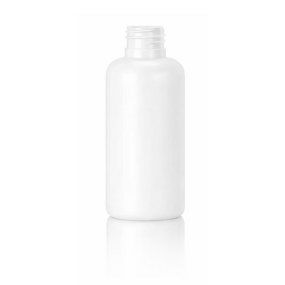 4 oz White 24-410 HDPE Boston Round Plastic Bottle