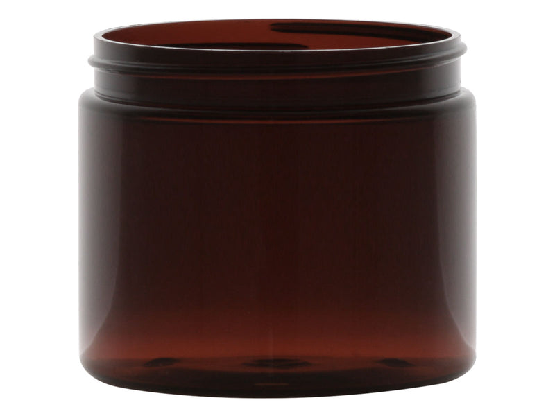16 oz Dark Amber 89-400 Straight-Sided PET Plastic Jar