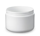 8 oz White 89-400 Double Wall Round Base PP Plastic Jar