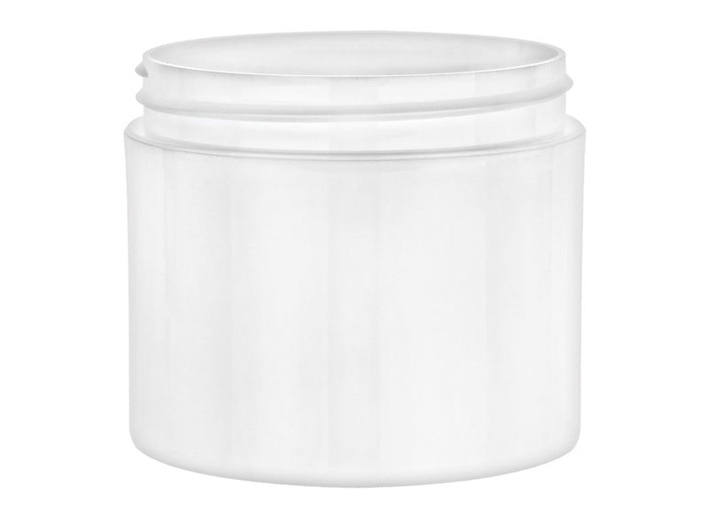 4 oz White 70-400 PP Double-Wall Square Base Plastic Jar