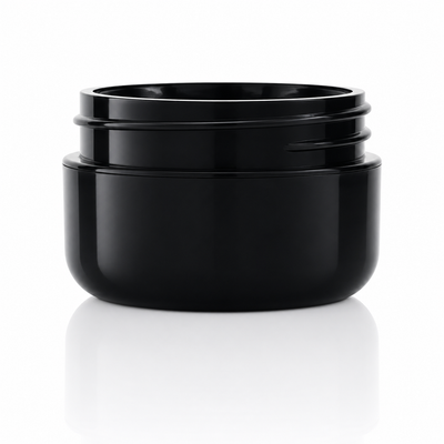 1/2 oz Black 48-400 PP Double Wall Plastic Jar