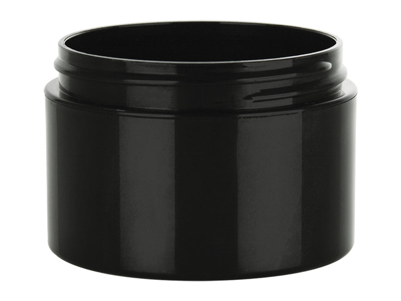 1 oz Black 53-400 PP Double-Wall Square Base Plastic Jar