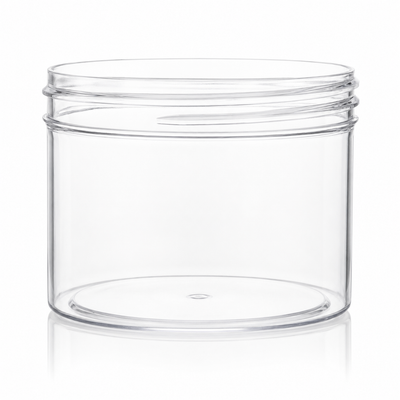 8 oz Clear 89-400 PS Regular Wall Plastic Jar