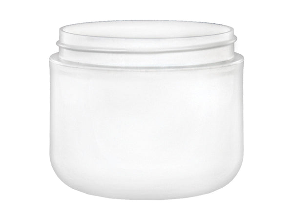 2 oz White 58-400 PP Double-Wall Round Base Plastic Jar