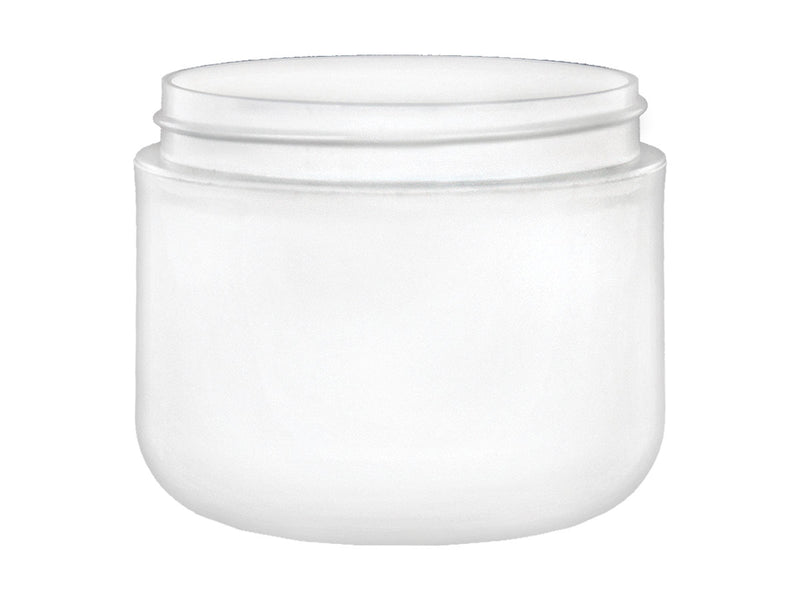 2 oz White 58-400 PP Double-Wall Round Base Plastic Jar