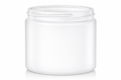 16 oz White 89-400 HDPE Single-Wall Plastic Jar
