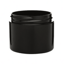 2 oz Black 58-400 Double Wall PP Straight Base Plastic Jar
