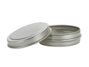 1/2 oz Metal Silver Seamless Press-On Round Tin