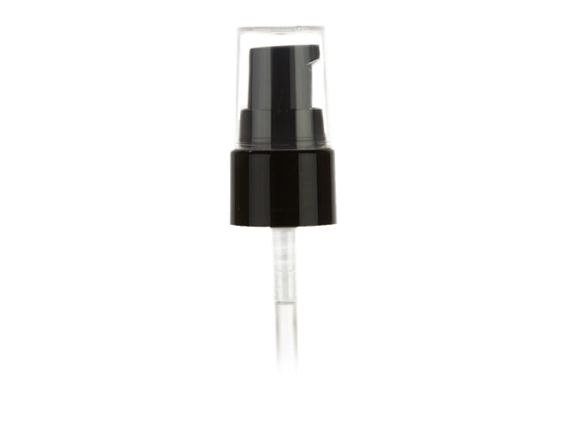 20-410 Black Smooth Cosmetic Treatment Pump (130MCL, 4" Dip tube)