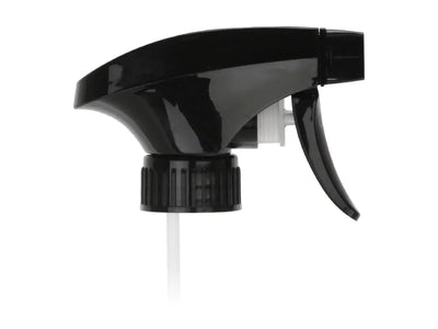 28-400 Black Ribbed Trigger Sprayer, All Plastic, Spray/Stream/Off (9.25" Dip Tube) 1.2cc