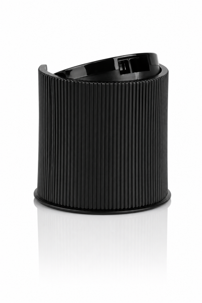 24-410 Black Ribbed Disc Top Cap PP (.312" Orifice)
