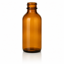 2 oz Amber 20-400 Boston Round Glass Bottle