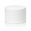 28-410 White Ribbed Plastic Cap (Foam Liner)