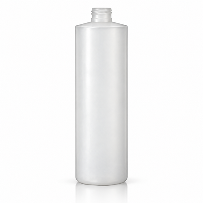 16 oz Natural-Colored HDPE Plastic Cylinder Round Bottle 24-410 Neck Finish