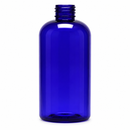 8 oz Blue Boston Round Plastic Bottle 24-410 PET