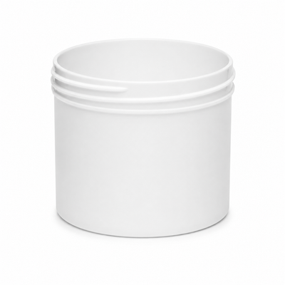 4 oz White 70-400 Polypropylene (PP) Single Wall Plastic Jar