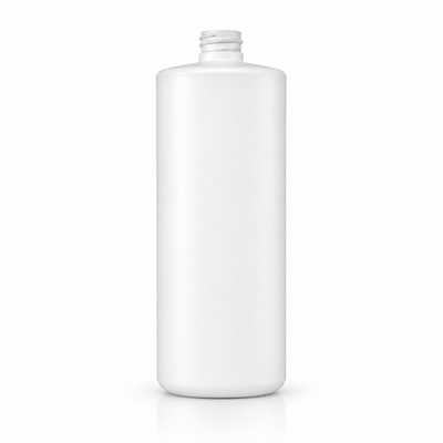 32 oz White 28-410 HDPE Cylinder Round Plastic Bottle