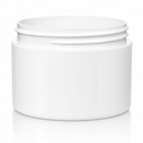 8 oz White 89-400 Double Wall Straight Base PP Plastic Jar