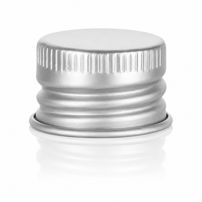 20-410 Silver Aluminum Ribbed Neck Metal Cap (Foam Liner)