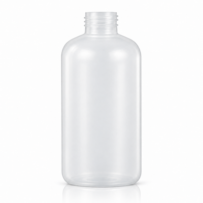 8 oz Natural-Colored 24-410 HDPE Boston Round Plastic Bottle