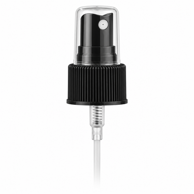 24-410 Black Fine Ribbed Fine Mist Sprayer 6.25" Dip Tube (Output 0.16cc)