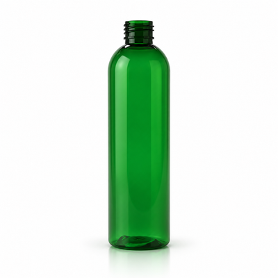 8 oz Green 24-410 PET Cosmo Round Plastic Bottle