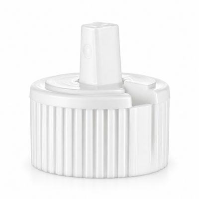 24-410 White Ribbed Directional Spout Top Cap (.115" Orifice)