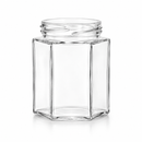 190 mL Clear 58mm 4 Lug Hexagon Glass Jar