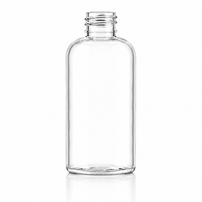 6 oz Clear 24-410 PET Boston Round Plastic Bottle